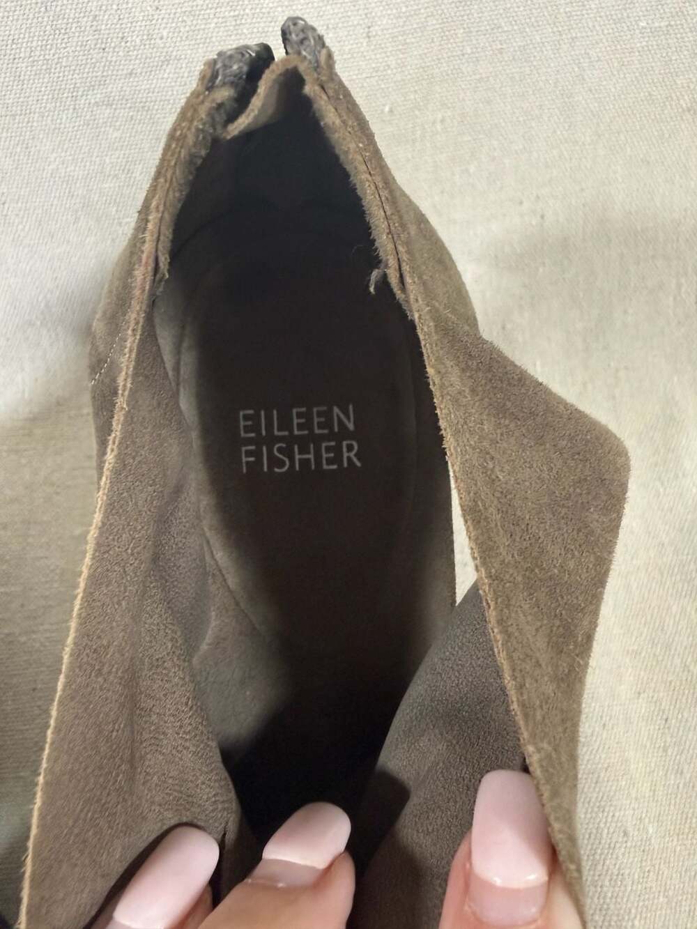 Eileen Fisher Draw Draped Suede Platform Wedge Sandals - Picture 3 of 6